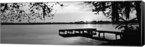 Framed Lake Whippoorwill, Sunrise, Florida (black &amp; white) Print