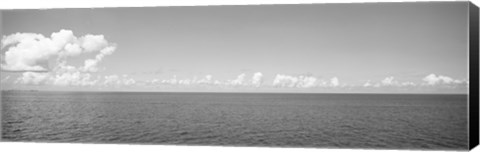 Framed Panoramic view of the ocean, Atlantic Ocean, Bermuda (black and white) Print