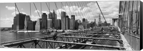 Framed Traffic on Brooklyn Bridge, Manhattan Print