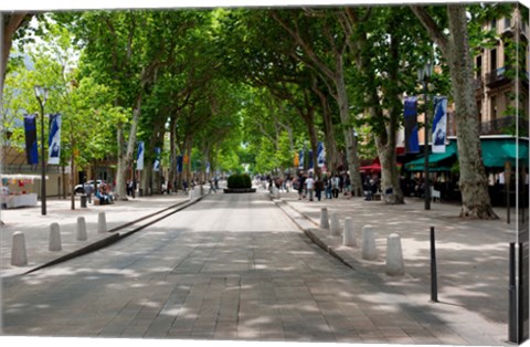 Framed Street scene, Cours Mirabeau, Aix-En-Provence, Bouches-Du-Rhone, Provence-Alpes-Cote d&#39;Azur, France Print