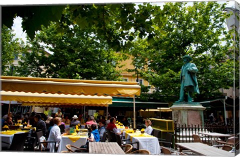 Framed People in a restaurant, Place Du Forum, Arles, Bouches-Du-Rhone, Provence-Alpes-Cote d&#39;Azur, France Print