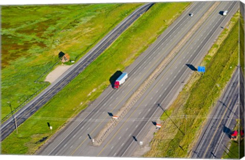 Framed Traffic on highway, Interstate 80, Park City, Utah, USA Print