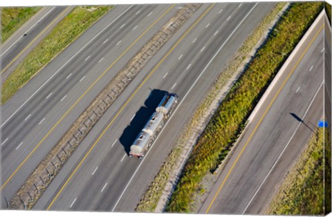 Framed Truck moving on a highway, Interstate 80, Park City, Utah, USA Print