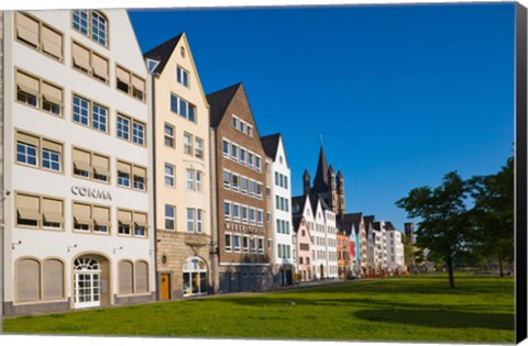 Framed Buildings along Frankenwerft Embankment, Cologne, North Rhine Westphalia, Germany Print