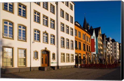 Framed Close Up of Buildings along Frankenwerft Embankment, Cologne, North Rhine Westphalia, Germany Print