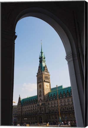 Framed Town hall viewed through an arch, Hamburg Town Hall, Hamburg, Germany Print