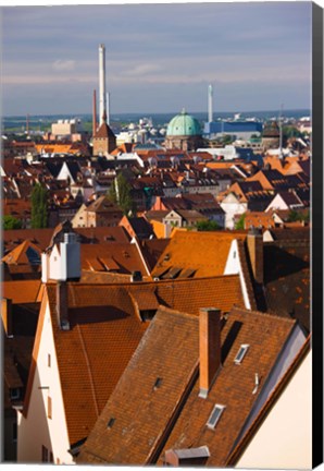 Framed High angle view of buildings in a city, Nuremberg, Bavaria, Germany Print