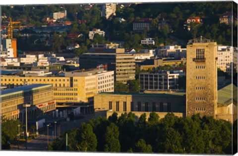 Framed High angle view of a train station tower, Stuttgart Central Station, Stuttgart, Baden-Wurttemberg, Germany Print