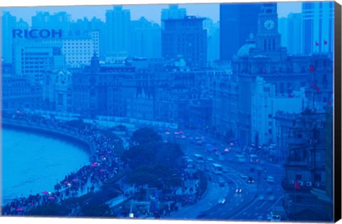 Framed Buildings in a city at dusk, The Bund, Shanghai, China Print