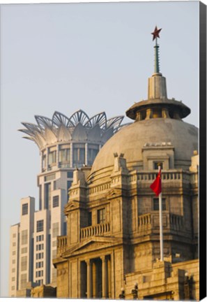 Framed Buildings in The Bund at dawn, Shanghai, China Print