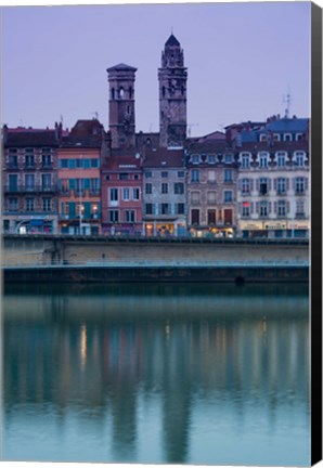 Framed Buildings at the waterfront, Quai Jean Jaures, Macon, Burgundy, Saone-et-Loire, France Print