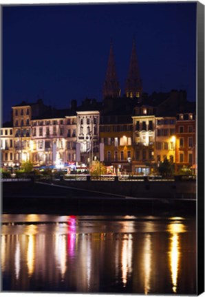 Framed Buildings at the Waterfront, Quai Lamartine, Saone River, Macon, Burgundy, Saone-et-Loire, France Print