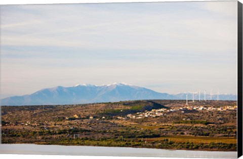 Framed Town overview from Cap Leucate, Leucate, Aude, Languedoc-Roussillon, France Print