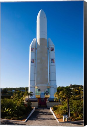 Framed Ariane 5 French space rocket at Cite de l&#39;Espace space park, Toulouse, Haute-Garonne, Midi-Pyrenees, France Print