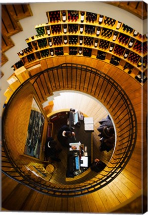 Framed Overview of the L&#39;Intendant wine shop staircase, Bordeaux, Gironde, Aquitaine, France Print