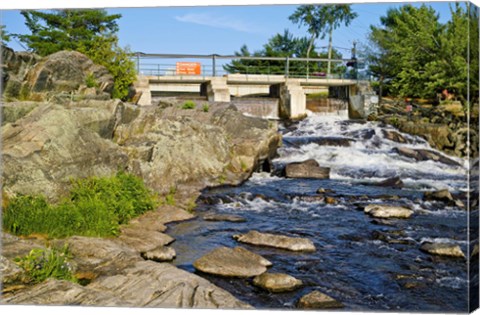 Framed Water falling through dam, Moon River Dam, Moon River, Bala, Ontario, Canada Print