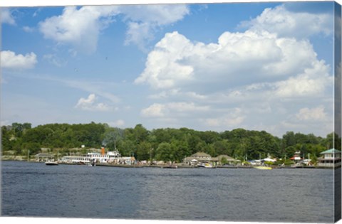 Framed Boats in a lake, Gravenhurst Bay, Gravenhurst, Ontario, Canada Print