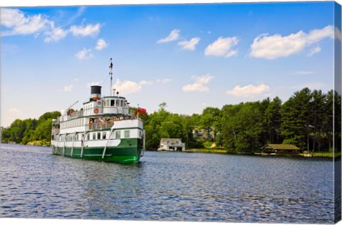 Framed Wenonah II steamship in a lake, Lake Muskoka, Gravenhurst Bay, Ontario, Canada Print