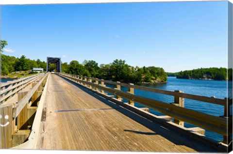 Framed Bridge over a lake, Parry Sound, Ontario, Canada Print