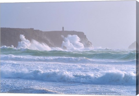 Framed Pointe De Pen-Hir, Camaret-Sur-Mer, Finistere, Brittany, France Print