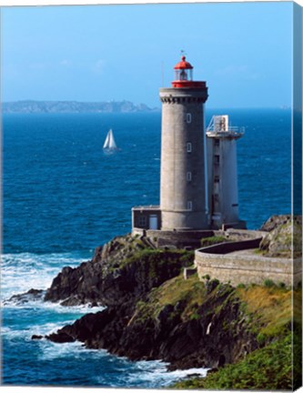 Framed Lighthouse at the coast, Phare du Petit Minou, Goulet de Brest, Finistere, Brittany, France Print