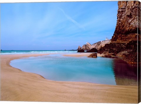 Framed Pointe Du Toulinguet, Crozon, Finistere, Brittany, France Print