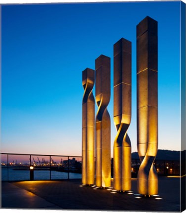 Framed Ricardo Bofill Sculptures at a Hotel, Barcelona, Catalonia, Spain Print