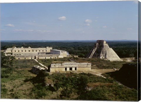 Framed Pyramid of the Magician, Nunnery Quadrangle, Uxmal Print