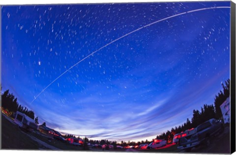 Framed Trail of the International Space Station as it passes over a campground in Canada Print