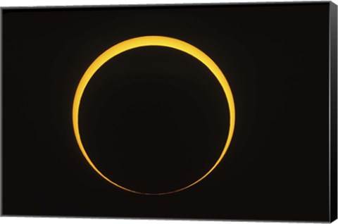 Framed Annular eclipse showing reverse Baily&#39;s beads effect Print