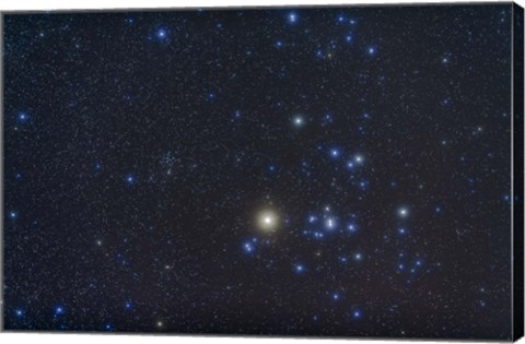 Framed Open cluster Hyades and giant star Aldebaran in the constellation of Taurus Print