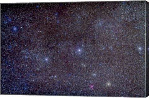 Framed Widefield view of the constellation Cassiopeia with nearby deep sky objects Print