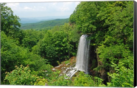 Framed Waterfall and Allegheny Mountains Print