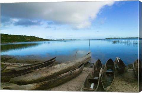 Framed Canoes on the beach, Antananarivo, Madagascar Print