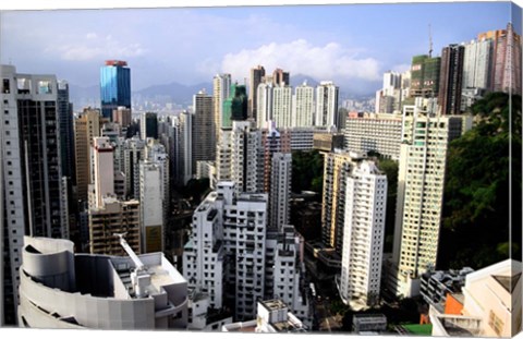 Framed Apartment Buildings of Causeway Bay District, Hong Kong, China Print