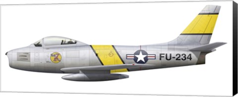 Framed Illustration of a North American F-86F Sabre Print