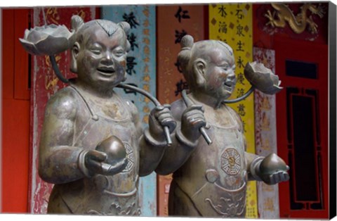 Framed Pair of statues, Goddess of Mercy temple, Repulse Bay, Hong Kong Print