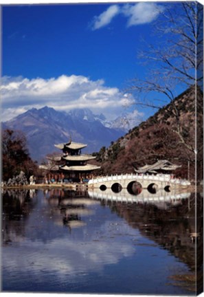 Framed Pagoda, Black Dragon Pool Park, Lijiang, Yunnan, China Print