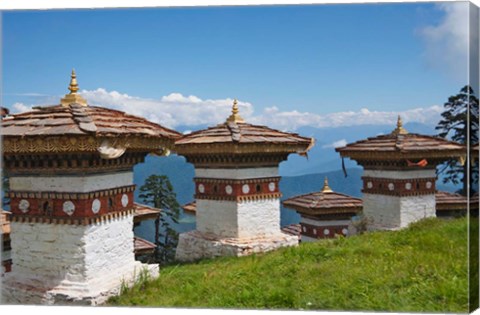 Framed Sindokha Dzong, Dochu La Pass, Thimphu and Punakha, Bhutan Print