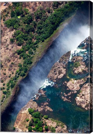 Framed Zimbabwe, Victoria Falls, border of Zambia/Zimbabwe Print