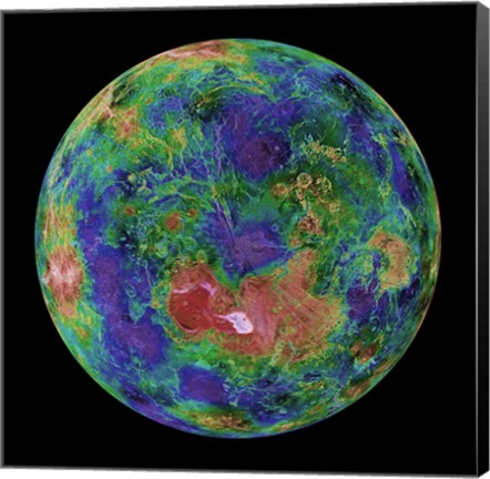 Framed Hemispheric view of Venus, June 3, 1996 Print