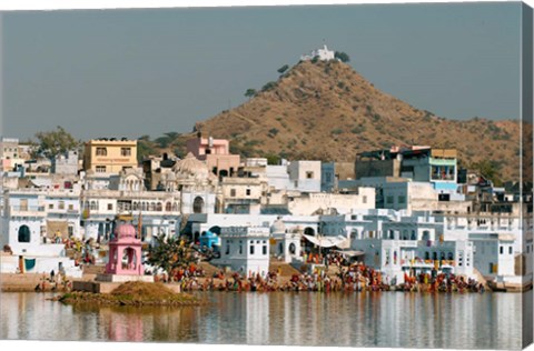 Framed Pushkar shore, Pushkar, India Print