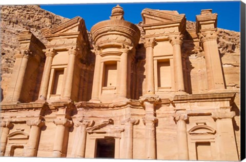 Framed Monastery or El Deir, Petra, UNESCO World Heritage Site, Jordan Print