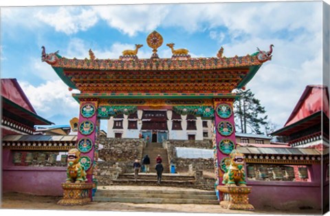 Framed Entrance to Tengboche Monastery, Nepal. Print