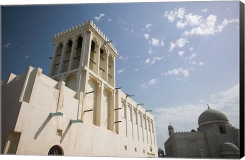 Framed Qatar, Ad Dawhah, Doha. Heritage House Museum- Traditional Badgir (Wind Tower) built in 1935 Print