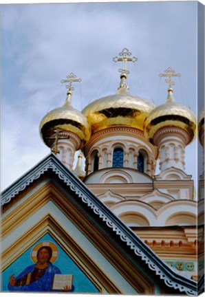 Framed Gold Onion Dome of Alexander Nevsky Cathedral, Russian Orthodox Church, Yalta, Ukraine Print