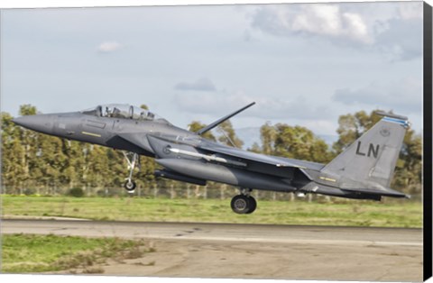 Framed F-15E Strike Eagle, Decimomannu Air Base, Italy Print