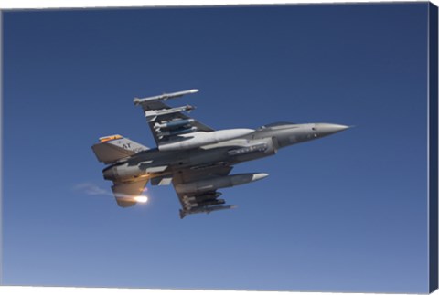 Framed F-16 Fighting Falcon Releases a Flare Print