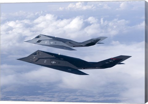 Framed Two F-117 Nighthawk Stealth Fighters Print