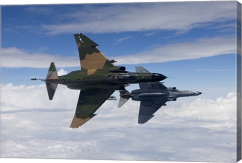 Framed Two QF-4E&#39;s Fly over the Gulf of Mexico Print